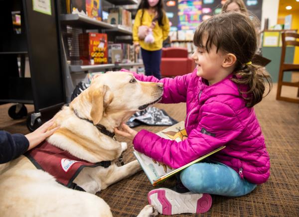 故事和尾巴:Mukilteo图书馆的治疗犬帮助孩子克服阅读恐惧症